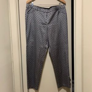 Silver Patterned Ankle Pants